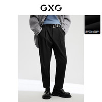 GXG男装 磨毛加绒黑色锥形西装裤 2022年冬季 黑色 170/M