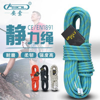 AMSOIL 安索 户外登山绳静力绳耐磨攀岩绳速降绳索降装备主绳攀登绳子 10.5mm蓝色（要几米拍几件）