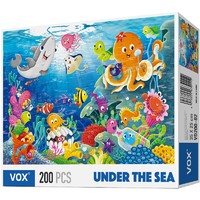 VOX福思儿童拼图玩具200片海底世界 幼儿认知鲨鱼章鱼小丑鱼海马拼图5-6-7岁VD200-02新年送宝宝