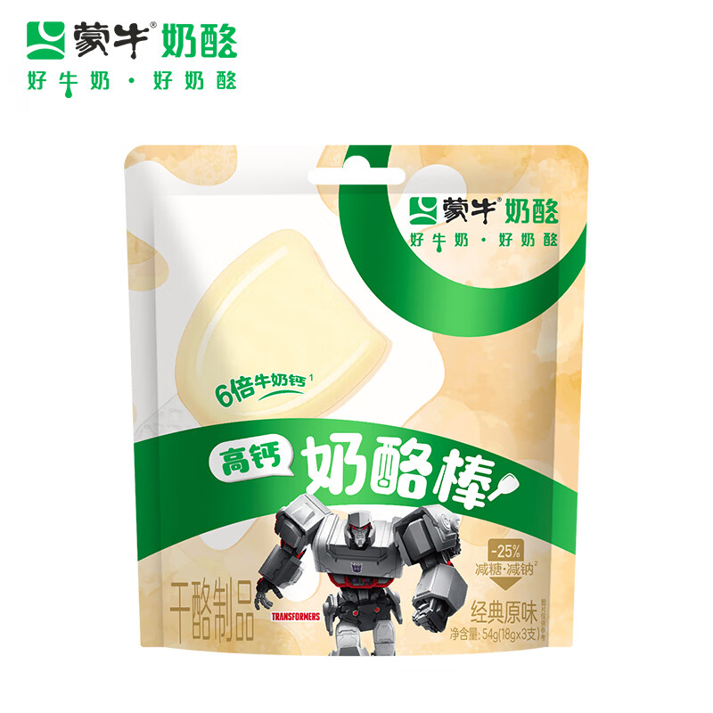 蒙牛（MENGNIU）高钙奶酪棒经典原味干酪制品18g*3