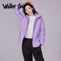 Walker Shop 奥卡索 冲锋衣男2023新款连帽夹克薄款透气运动骑行防水防风外套 紫色女 2XL