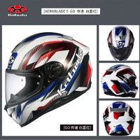 美德（VIRTUE）日本OGK头盔 空气刀5代 kabuto摩托机车骑行头盔全盔碳纤维男款 GO 传递 白蓝红 M