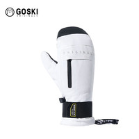 GOSKI23/24滑雪手套内置XRD垫片防水凯夫拉单双板滑雪护具 椰奶白 L