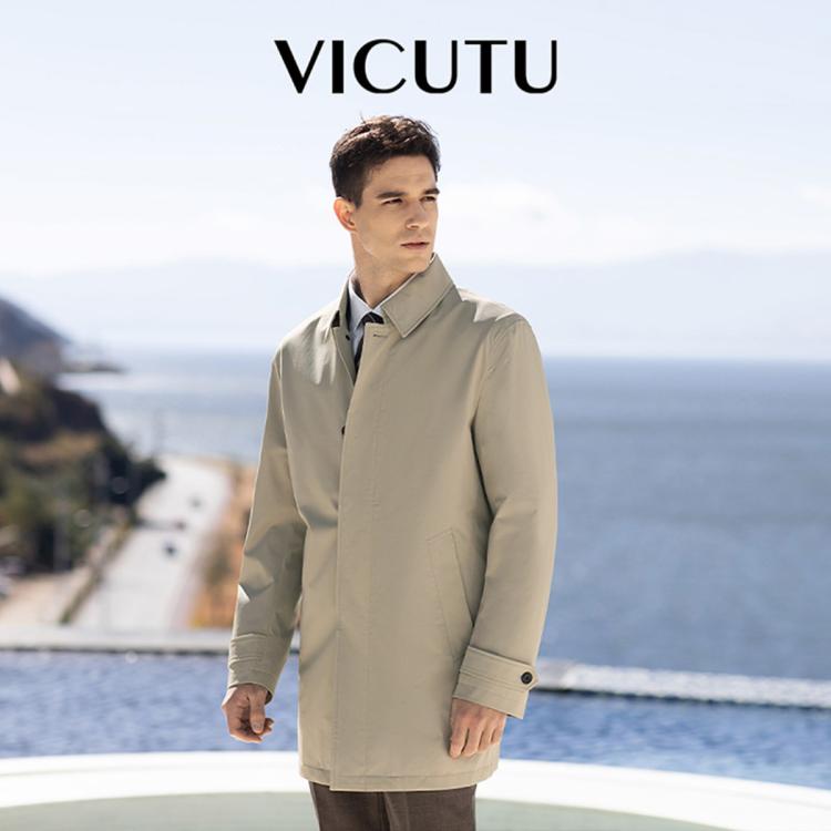 VICUTU 威可多 男士风衣中长款外套 VBS20142405