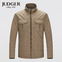 庄吉（Judger）冬季夹克舒适时尚商务休闲拼接茄克外套 卡其色 165/88A