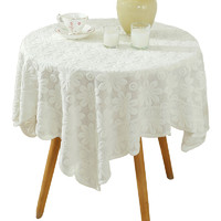美人胚子 白色蕾丝桌布ins复古圆桌正方形台布茶几床头柜沙发冰箱防尘盖布