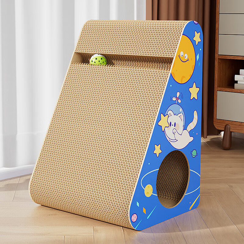 疯狂的主人 立式猫抓板三角猫爪板不掉屑猫咪磨爪瓦楞纸猫窝宠物猫玩具猫咪用品