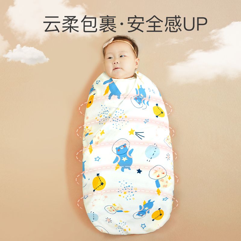 蒂乐 新生婴儿包单纯棉襁褓裹布包巾初生宝宝产房包被秋冬薄款抱被