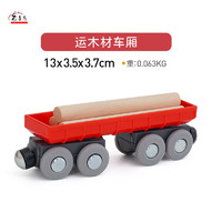 约巢儿童小火车头玩具木制质小车轨道滑行车磁性车头车厢兼容木质轨道 金色 运木材车厢配3个