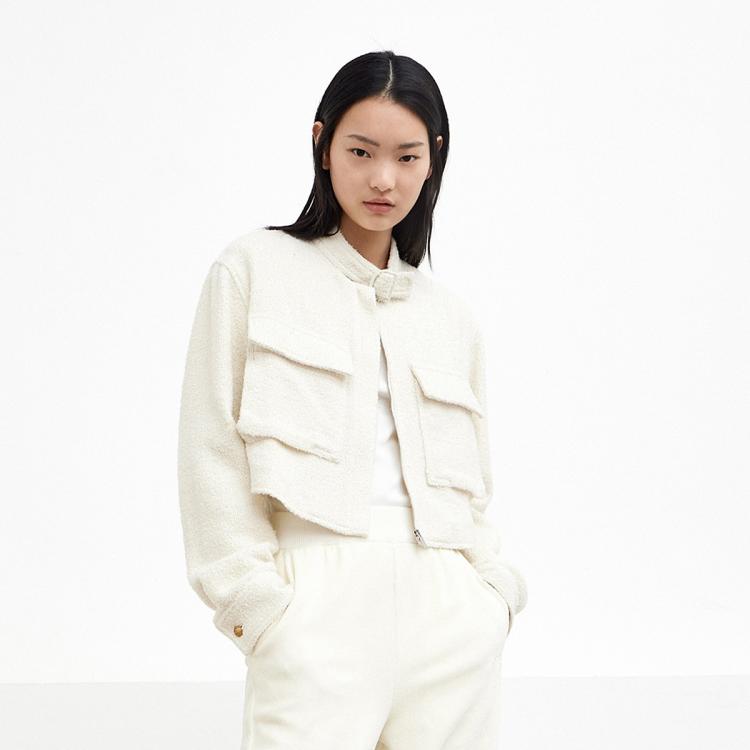 粗花呢短款箱型外套女装