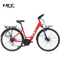 UCC运动自行车兰蒂斯旅行车长途自行车铝合金车架禧玛诺变速700C轮组 旭日红 15寸 700C