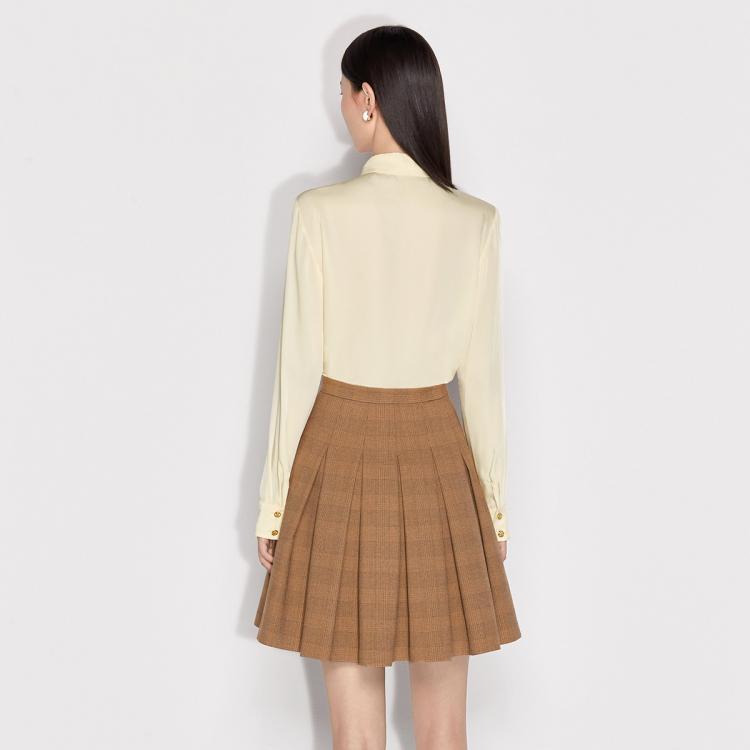 黑标系列 早春领带logo饰扣宽松衬衫女