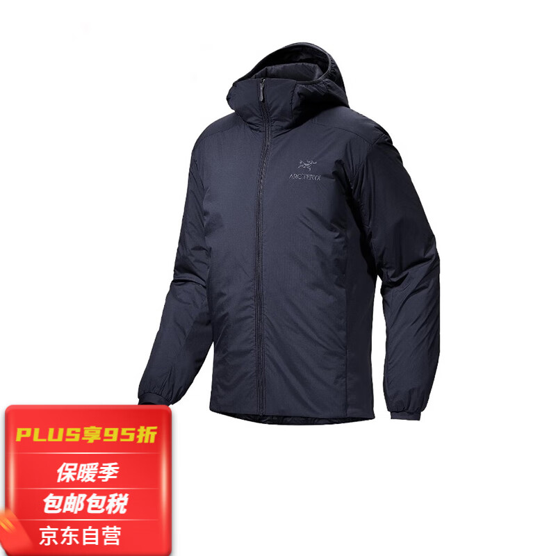 始祖鸟（ARC’TERYX）Atom LT 户外男子轻量保暖外套 连帽开衫棉服上衣男 BlackSapphire蓝黑色