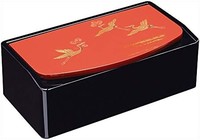 中西工芸(Nakanishi-kougei) 单层纸巾盒 带镜子 吉兆鹤 日本制造 0002037 黑色
