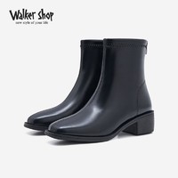 Walker Shop 奥卡索 瘦瘦靴女2023年秋冬新款时尚百搭中跟软底时装短筒靴美拉德