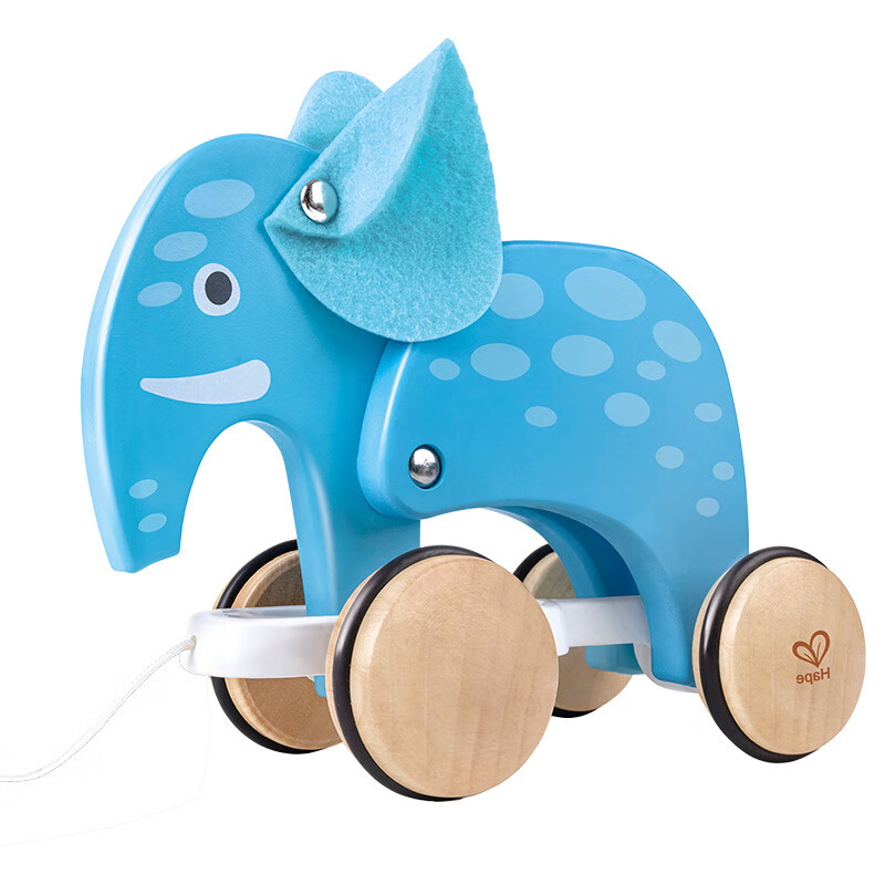 Hape儿童拖拉玩具 婴幼儿拖拉学步木质卡通动物单绳学走路玩具 E0916 拖拉小象