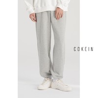 COKEIN 古柯 设计师潮牌原创风格春季垂感抽绳潮流宽松灰白色运动束脚卫裤 浅灰色 M