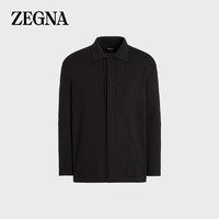 杰尼亚（Zegna）黑色羊毛长袖针织 Polo 衫UCM2MA6-SHS-K09-48