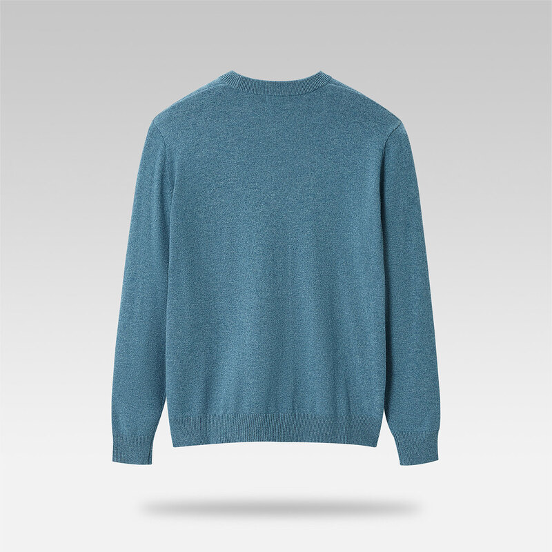 【奥莱清仓】HLA/海澜之家2023羊绒衫保暖圆领亲肤修身长袖毛衣男