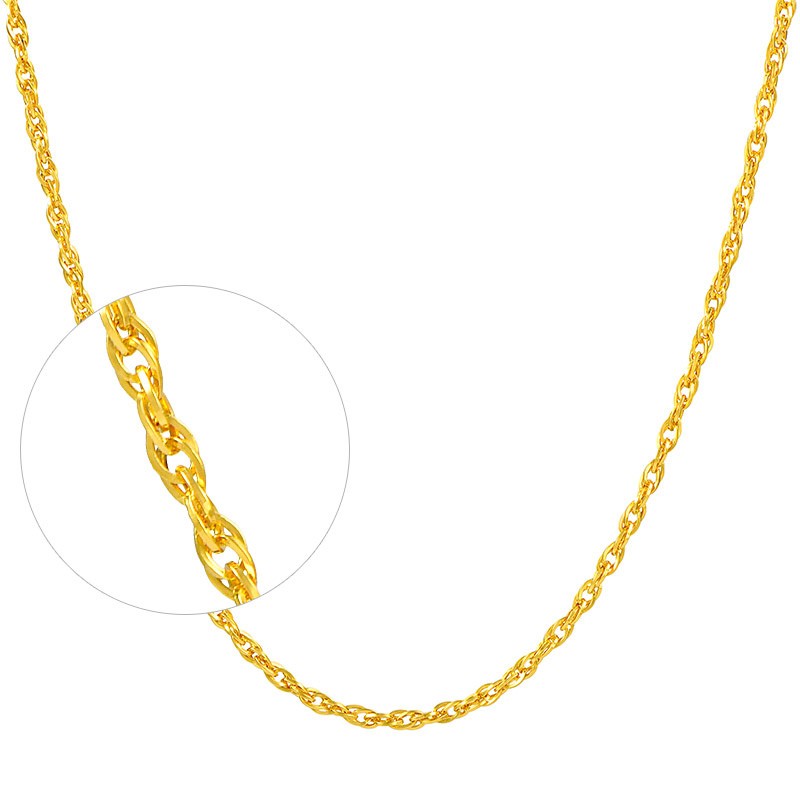 SUNFEEL 赛菲尔 黄金项链女款足金绞丝链结实牢固素链百搭 （工费220元） 约3.12克 约40~43cm