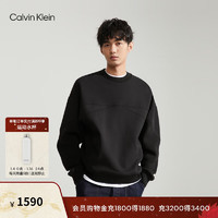 Calvin Klein Jeans24春季男士休闲通勤分割线设计纯色圆领卫衣J325007 BEH-太空黑 XL