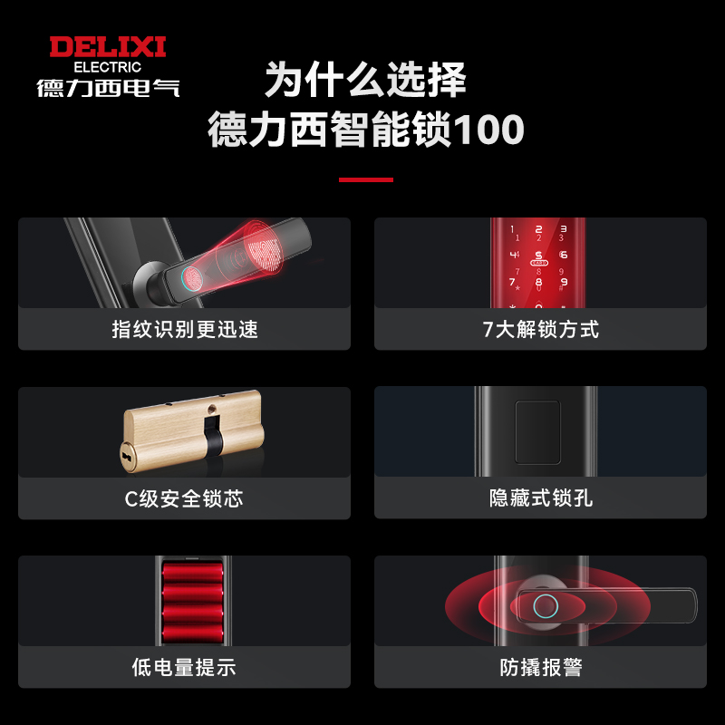 DELIXI 德力西 100 指纹智能门锁