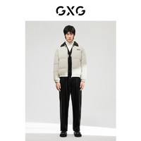 GXG奥莱 22年男装领子撞色胸前绣花设计棉服夹克外套冬