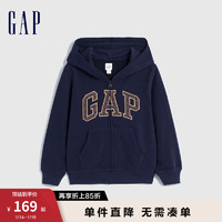 Gap男女幼童冬2023LOGO法式圈织软卫衣857671新年红 海军蓝 110cm(4-5岁)亚洲尺码