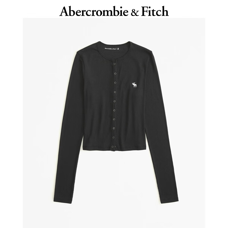 Abercrombie & Fitch ABERCROMBIE & FITCH 女士小麋鹿长袖亨利式T恤 355534-1