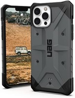 UAG Urban Armor Gear Pathfinder 手机壳，适用于 Apple iPhone 13 Pro Max [无线充电兼容、防摔、超薄保险杠] 银色