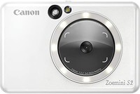 Canon 佳能 Zoemini S2（珍珠白）- 超薄即時相機和袖珍照片打印機，非常適合使用內置鏡和環形燈拍攝自拍照