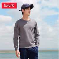 班尼路（Baleno）针织衫男港风简约休闲圆领净色长袖毛衣套头上衣 100000 L