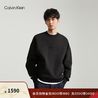 Calvin Klein Jeans24春季男士休闲通勤分割线设计纯色圆领卫衣J325007 BEH-太空黑 S