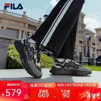 FILA 斐乐 女鞋MARS 1S+复古运动鞋火星鞋跑步鞋 鱼子灰/木炭灰-CC 38.5