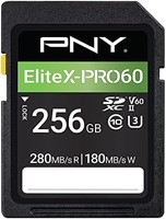 PNY 必恩威 256GB EliteX-PRO60 Class 10 U3 V60 UHS-II SDXC 闪存卡，EliteX-PRO 60，P-SD256V60280EXP6-GE