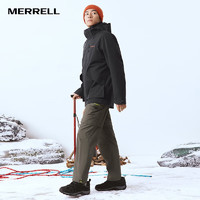 迈乐（Merrell）23新户外男女款冲锋衣可拆卸2件套三合一防风雨保暖徒步登山外套 MC2230003-BK02黑色(男) S