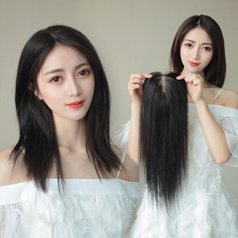  唐妮 无痕遮白发 女士假发片  浅棕色 35cm