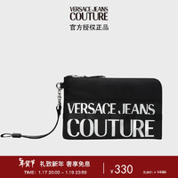 VERSACE 范思哲 Jeans Couture男士LOGO印花手拿包 黑色