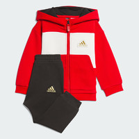 adidas 阿迪达斯 童装婴童24春款男童运动连帽卫衣休闲束脚长裤套装JF3881 104cm