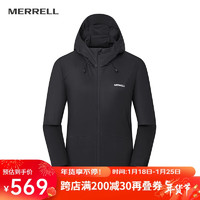迈乐（Merrell）迈乐女户外冲锋衣单层冲锋外套防风户外登山徒步外套百搭时尚 黑MC1249011-BK02 2XL