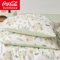 可口可乐纯棉印花床单枕头套一对装48*74cm 春色盎然