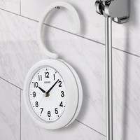 SEIKO日本精工时钟家用卫生间防水钟可挂墙可摆放简约钟表厨房浴室挂钟 白灰