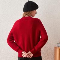当红之年|灯笼袖100%山羊绒厚款秋冬针织打底毛衣羊绒衫女款