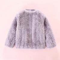 【小香风新年毛毛衣】女童拜年服冬季洋气加厚夹棉紫色仿皮草外套