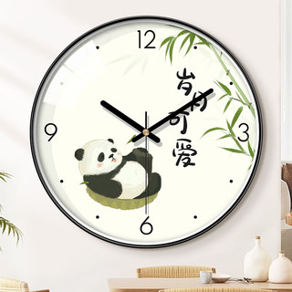 BBA 挂钟12英寸客厅家用创意新中国风挂表个性钟表时钟免打孔石英钟