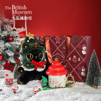 大英博物馆新年礼盒安德森猫抱枕玩偶新年树花环套装新婚新年 礼盒二【玩偶+圣诞花环】
