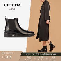 GEOX 杰欧适 女鞋百搭切尔西靴WALK PLEASURE D36TGD 黑色C9999 36