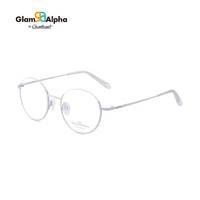 夏蒙（Charmant）GA系列近视眼镜架复古圆形钛合金眼镜可配度数GA38043 WH WH-白色