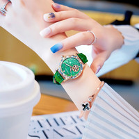 KANGOL女士手表满天星系列告白款时尚气质腕表满钻防水女 绿色