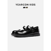 YEARCON 意尔康 童鞋女童皮鞋2024春季儿童单鞋小女孩洋气软底公主鞋黑色330